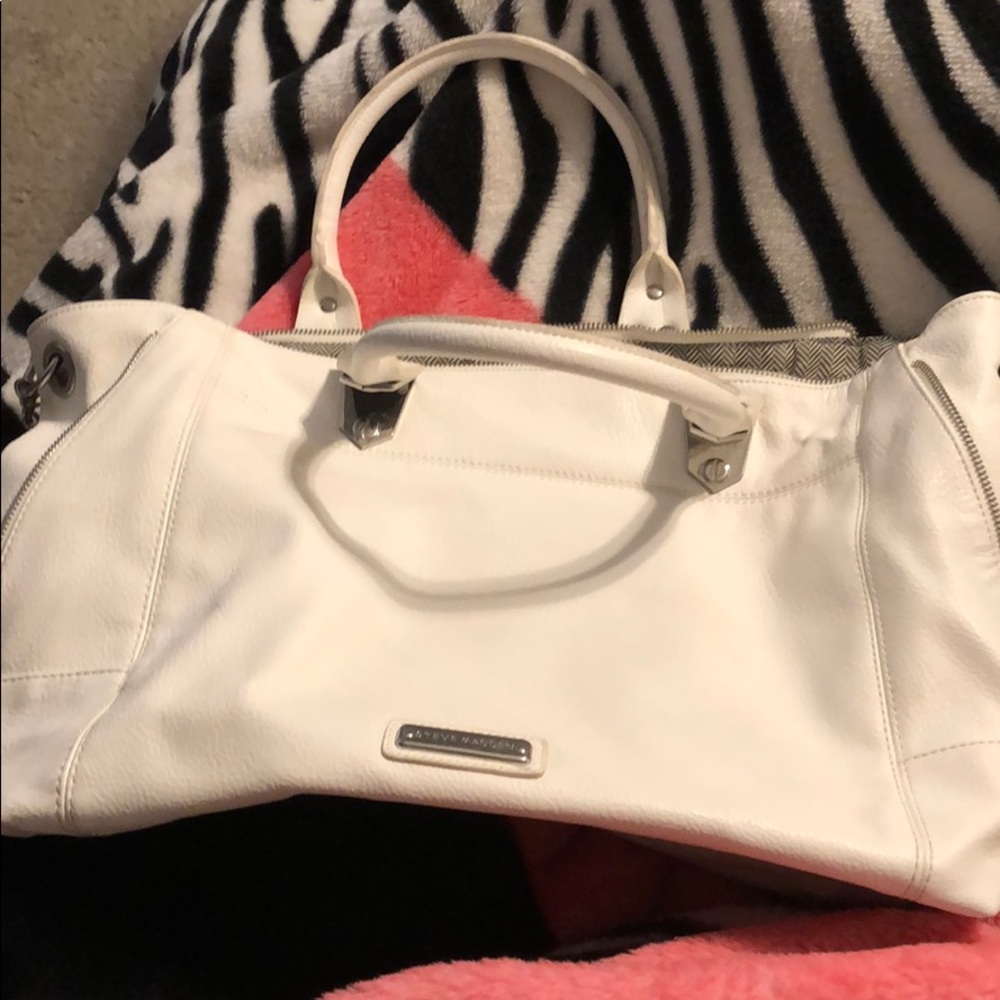 Large white Steve Madden purse